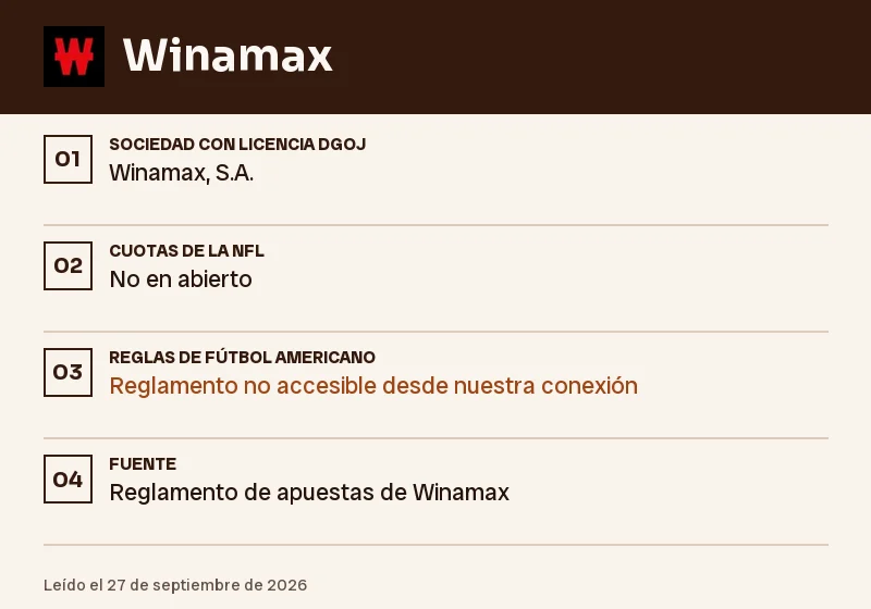 Ficha de Winamax: prórroga, empate y partido aplazado en la NFL